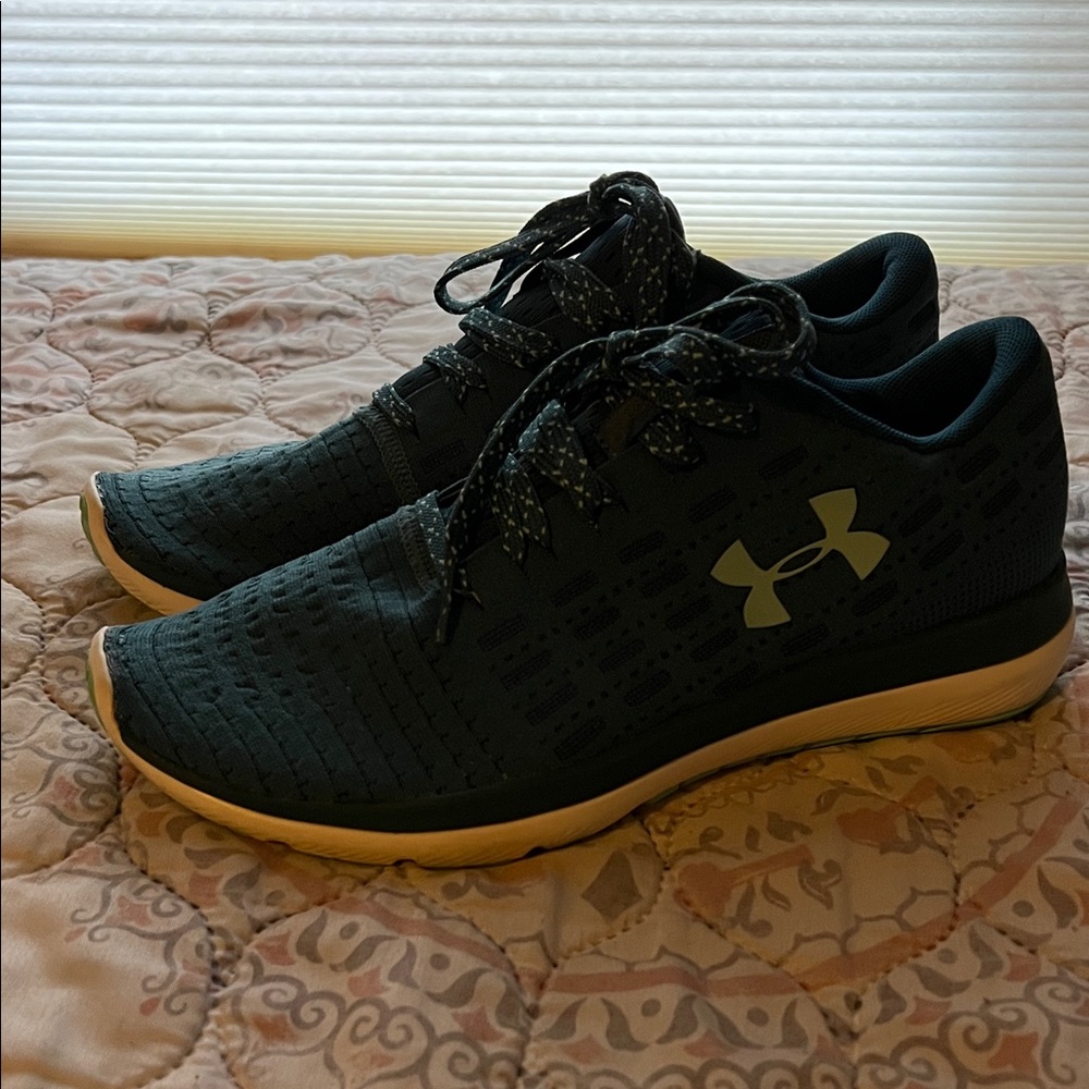 Under Armour Women's Dark Teal Sneakers with Cream Sole
